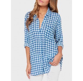 Plaid Pocket Longline Shirt - 2xl