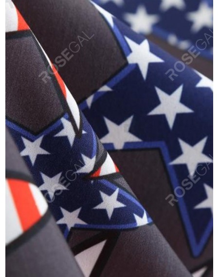Patriotic American Flag Cap Sleeve Party Dress - Xl