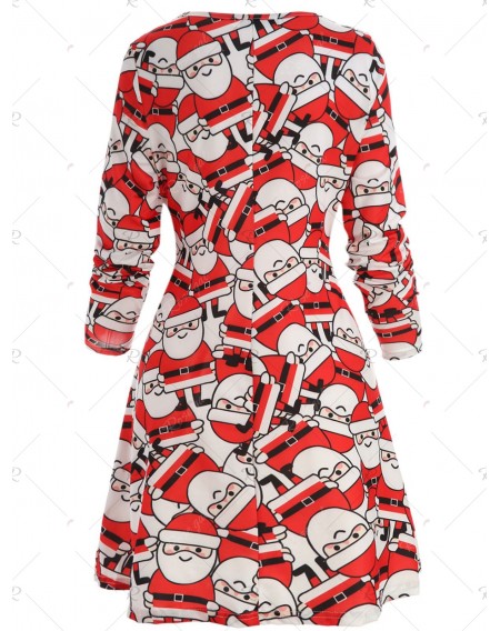 Christmas Santa Claus Print Mini T-shirt Dress - 2xl