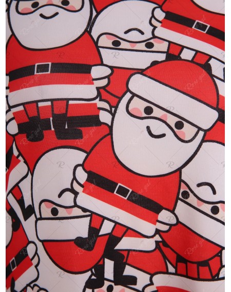 Christmas Santa Claus Print Mini T-shirt Dress - 2xl