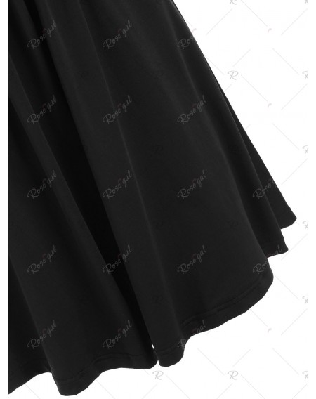 Sequined Sleeveless Low Cut Dress - 2xl