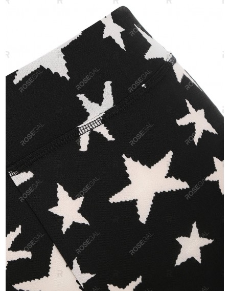 Starfish Print High Waisted Skinny Leggings - 2xl