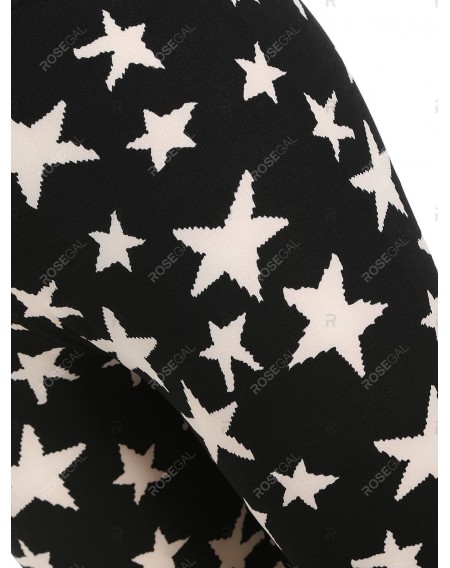 Starfish Print High Waisted Skinny Leggings - 2xl