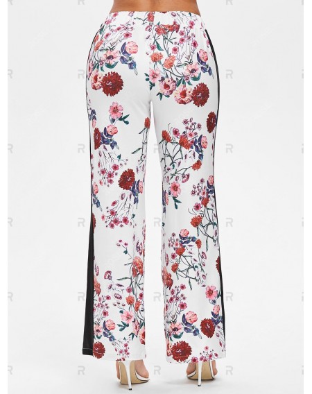 Floral Print Straight Pants - S