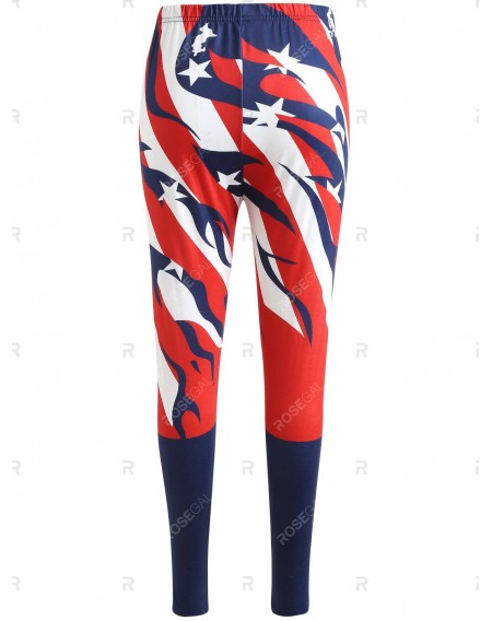 American Flag Print Pants - 2xl