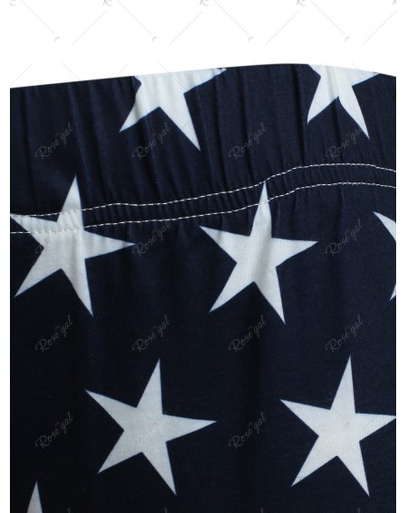 American Flag Print Straight Pants - S