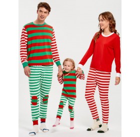 Patched Stripe Family Christmas Pajama Set - Kid 120