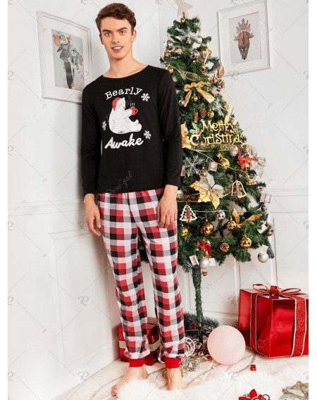Bear Plaid Family Christmas Pajama Set - Dad S