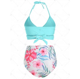 Floral Print Ruched Wrap Swimwear Swimsuit - 3xl