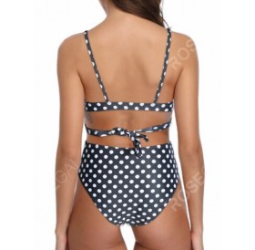 Polka Dot Cami Wrap Swimwear Set - Xl