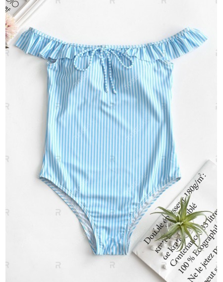 Ruffle Striped Tie Family Swimsuit - Mom M