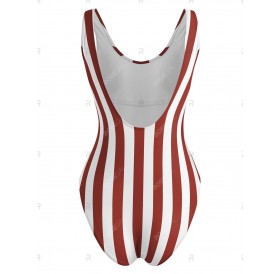 Stripe High Cut One-piece Swimwear - L