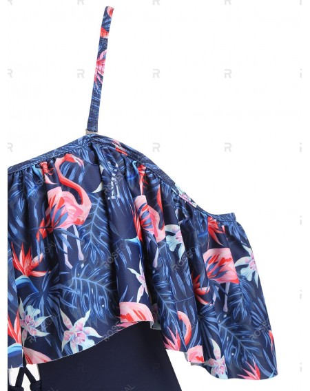 Flamingo Lace Up Cami Swimsuit - 2xl