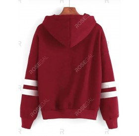 Plus Size Drawstring Embroidery Pullover Hoodie - 5x