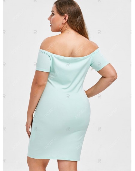 Rosegal Plus Size Off Shoulder Mini Bodycon Dress - 4x