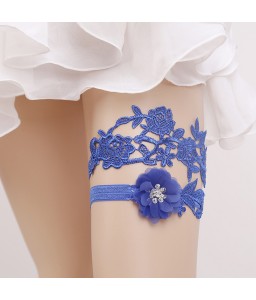 Women Wedding Lace Garters with Sequined  Female Bride Embroidery Floral Leg Garter Ladies Beautiful Thigh Ring
